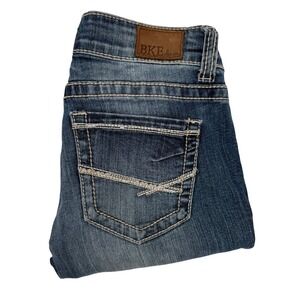BKE Stella Bootcut Low Rise Jeans Womens Size 26R Dark Wash Denim‎ Actual 30x30